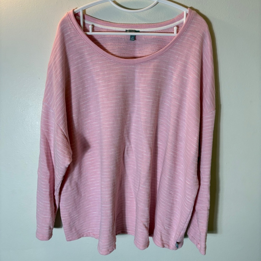 Talbots Pink Striped Lightweight Sweatshirt